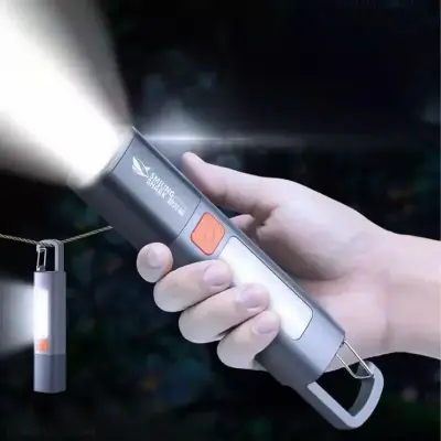 Mini Lanterna Led Recarregável Com Gancho Camping USB