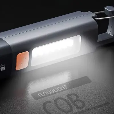 Mini Lanterna Led Recarregável Com Gancho Camping USB