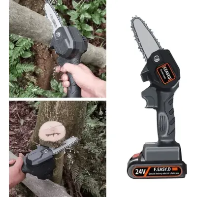 Mini Motoserra Elétrica 24v Bivolt Recarregável Portatil
