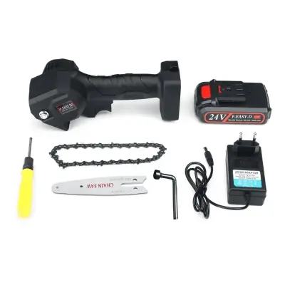 Mini Motoserra Elétrica 24v Bivolt Recarregável Portatil