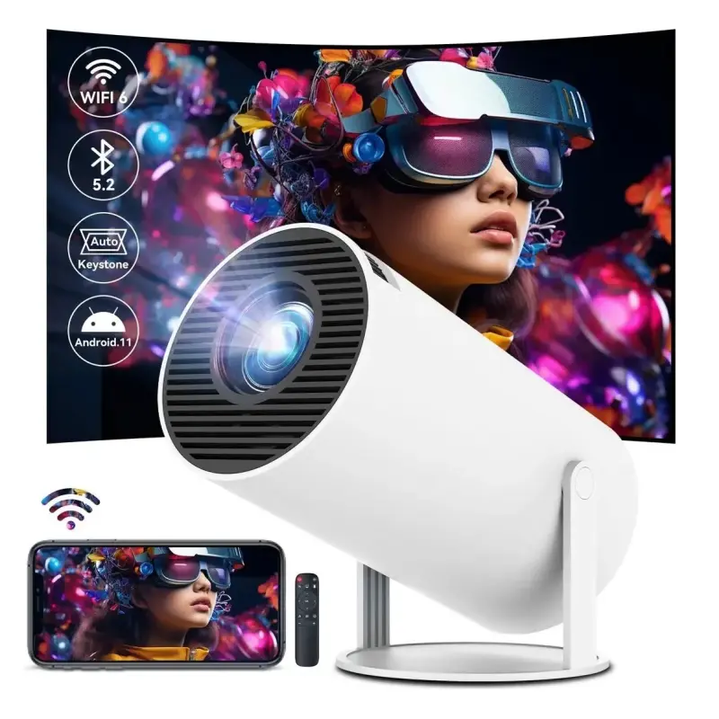 Mini Projetor Portátil Smart HY300 Pro – Suporte 4K