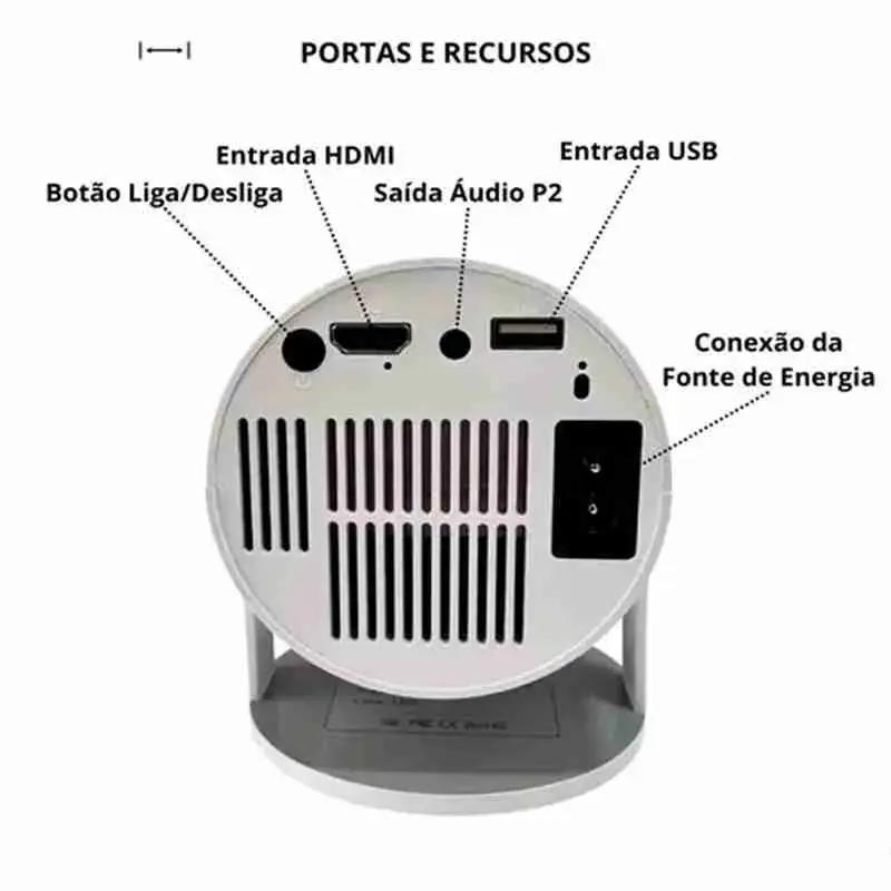 Mini Projetor Portátil Smart HY300 Pro – Suporte 4K