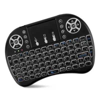 Mini Teclado Controle Sem Fio Para Smart Tv Box Iluminado Luz Led