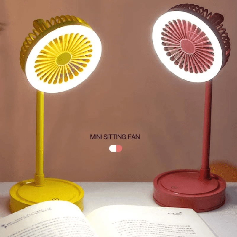 Mini Ventilador com 3 Velocidades USB Portátil Led e Base Flexível 360º