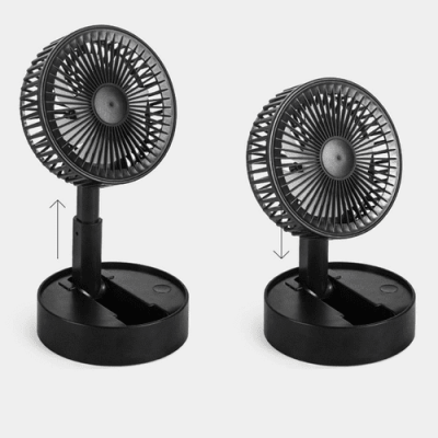Mini Ventilador de Mesa Retrátil Dobrável Bateria e Usb