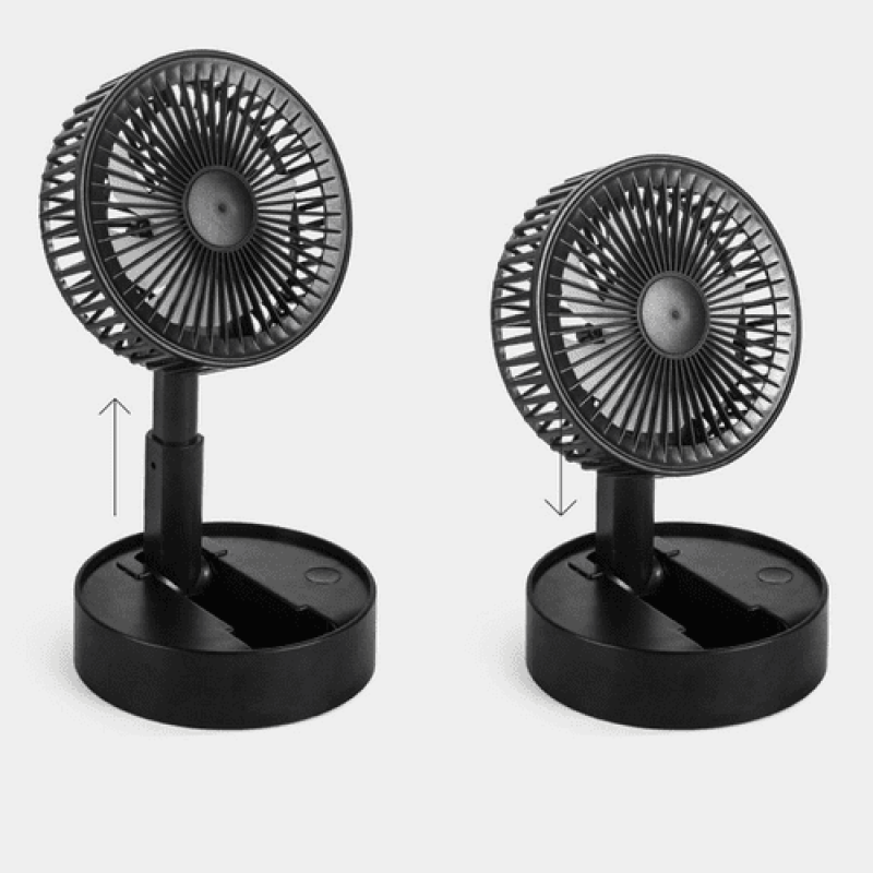 Mini Ventilador de Mesa Retrátil Dobrável Bateria e Usb