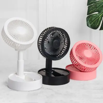 Mini Ventilador de Mesa Retrátil Dobrável Bateria e Usb
