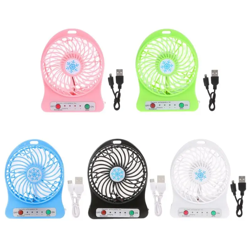 Mini Ventilador Portátil Recarregável Usb 3 Velocidades Fan Mini