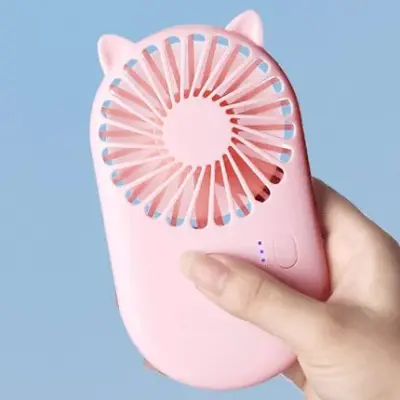 Mini Ventilador Portátil 3 Velocidades Orelha Gatinho