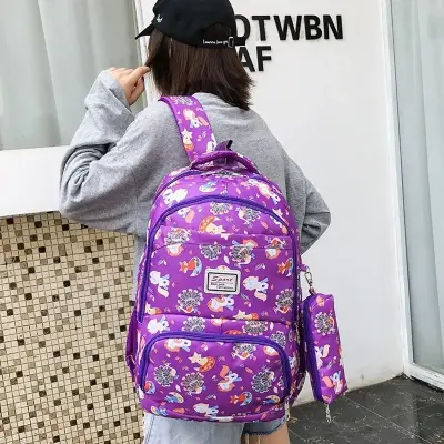 Mochila Escolar Com Estojo Estampada A Prova D’Agua