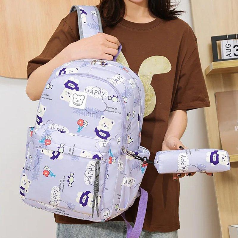 Mochila Escolar Com Estojo Infanto Juvenil Estampada Impermeável