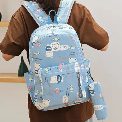 Mochila Escolar Com Estojo Infanto Juvenil Estampada Impermeável