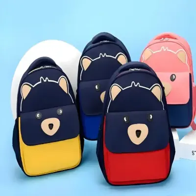 Mochila Escolar Infantil Flexível com Estojo Estampa Urso