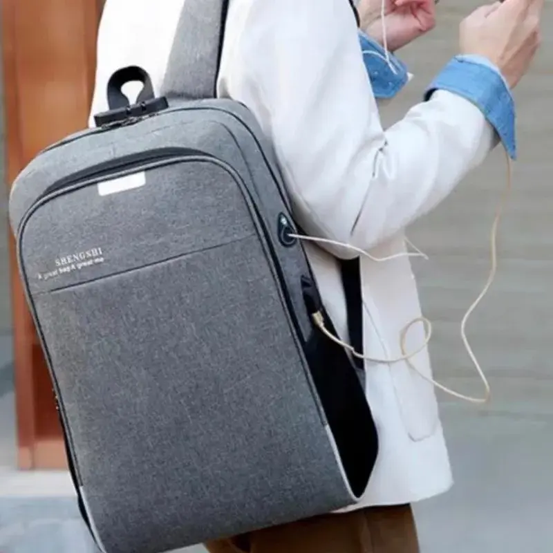 Mochila Notebook Anti Furto Com Cadeado E Entrada Fone De Ouvido E USB