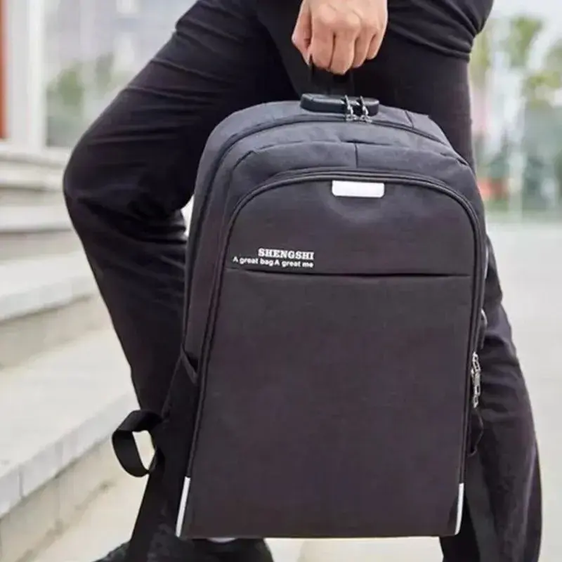 Mochila Notebook Anti Furto Com Cadeado E Entrada Fone De Ouvido E USB