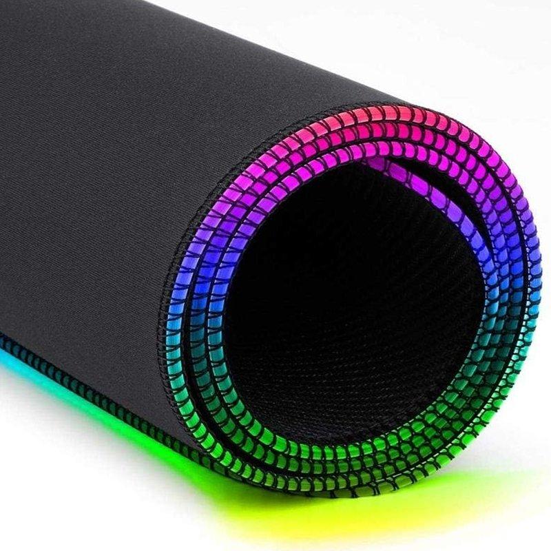 Mouse Pad Gamer Com Borda Iluminada LED RGB 7 Cores – 35,7cm  x 25,5cm