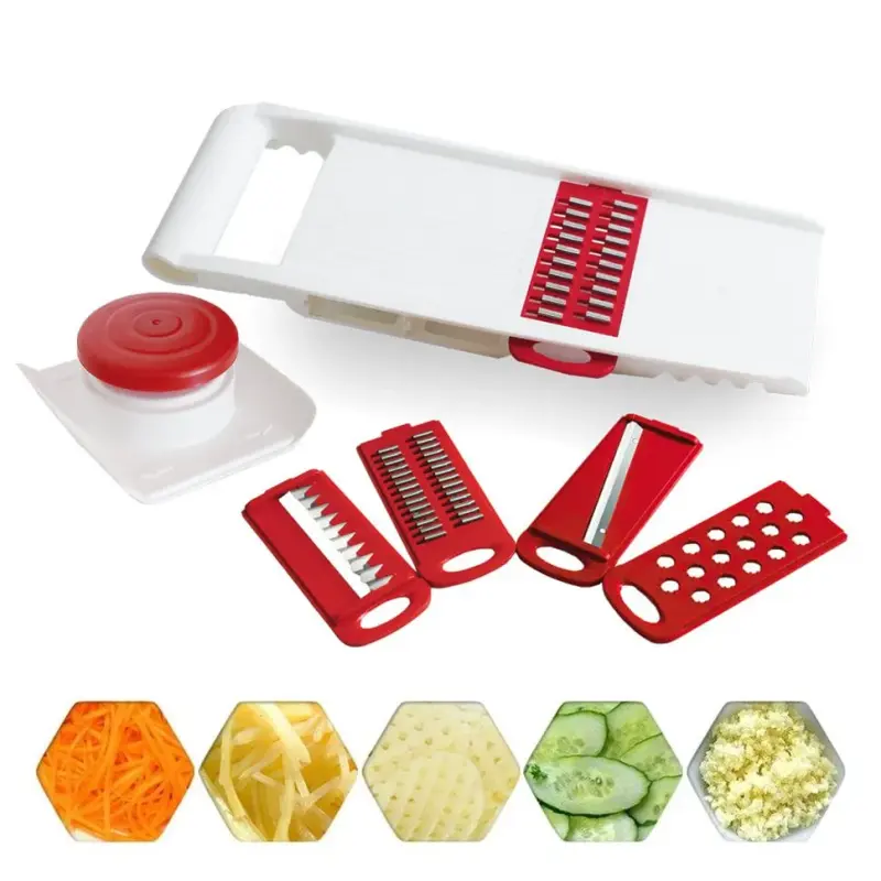 Multi Cortador Fatiador Batata Picador Legumes Manual 5 em 1