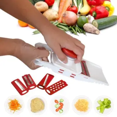 Multi Cortador Fatiador Batata Picador Legumes Manual 5 em 1