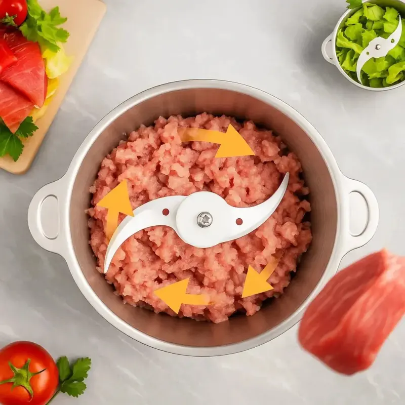 Multiprocessador Elétrico Triturador De Carne, Alho, Legumes – 2 L
