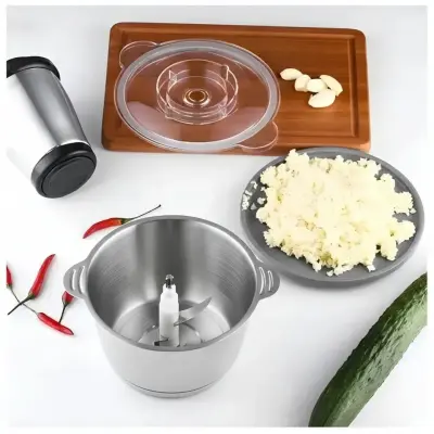 Multiprocessador Elétrico Triturador De Carne, Alho, Legumes – 2 L
