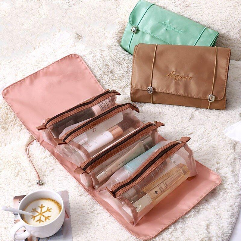 Necessaire De Maquiagem Cosmético Com 4 Estojos Destacáveis