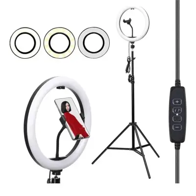 Kit Iluminador Ring Light 12 Polegadas – 30 cm – Com Tripé e Dimmer