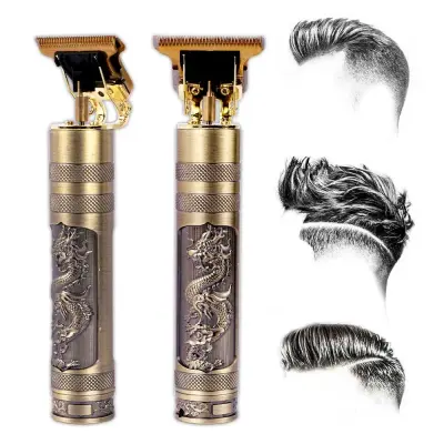 Máquina de Barbear e Cortar Cabelo Profissional Recarregável Sem Fio Dragão