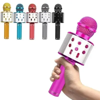 Microfone Musical Karaokê Infantil Sem Fio com Bluetooth e Alto Falante