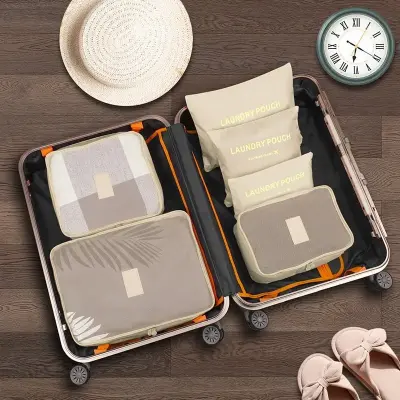 Organizador De Mala Para Viagem Kit 6 Peças De Nécessaire