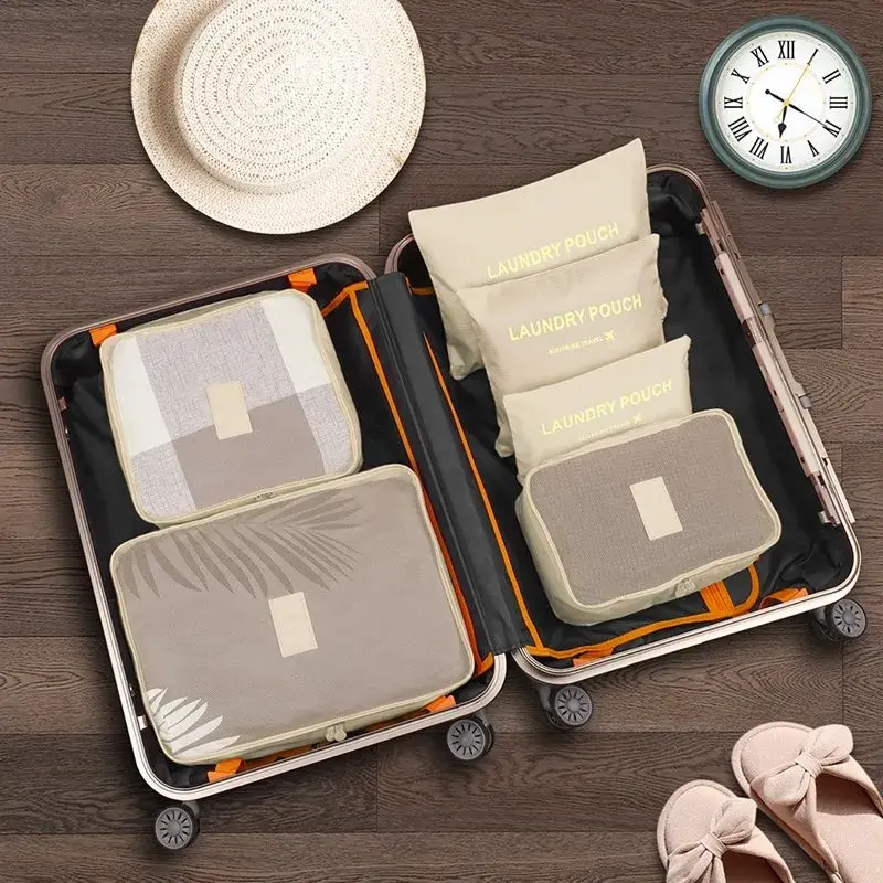 Organizador De Mala Para Viagem Kit 6 Peças De Nécessaire