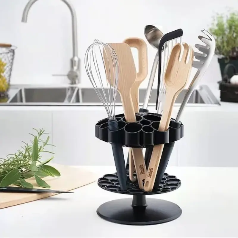 Organizador Giratório de Utensílios de Cozinha com Múltiplos Compartimentos