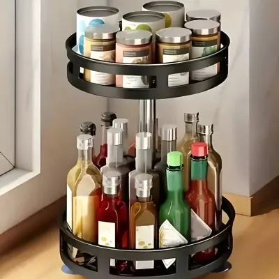 Organizador Porta Condimentos E Objetos Giratório 2 Andares