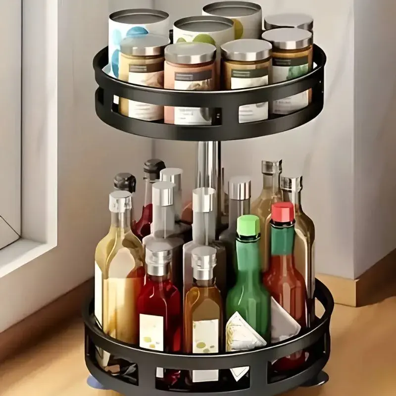 Organizador Porta Condimentos E Objetos Giratório 2 Andares