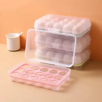 Organizador Porta Ovos com Tampa Bandeja 15 Ovos