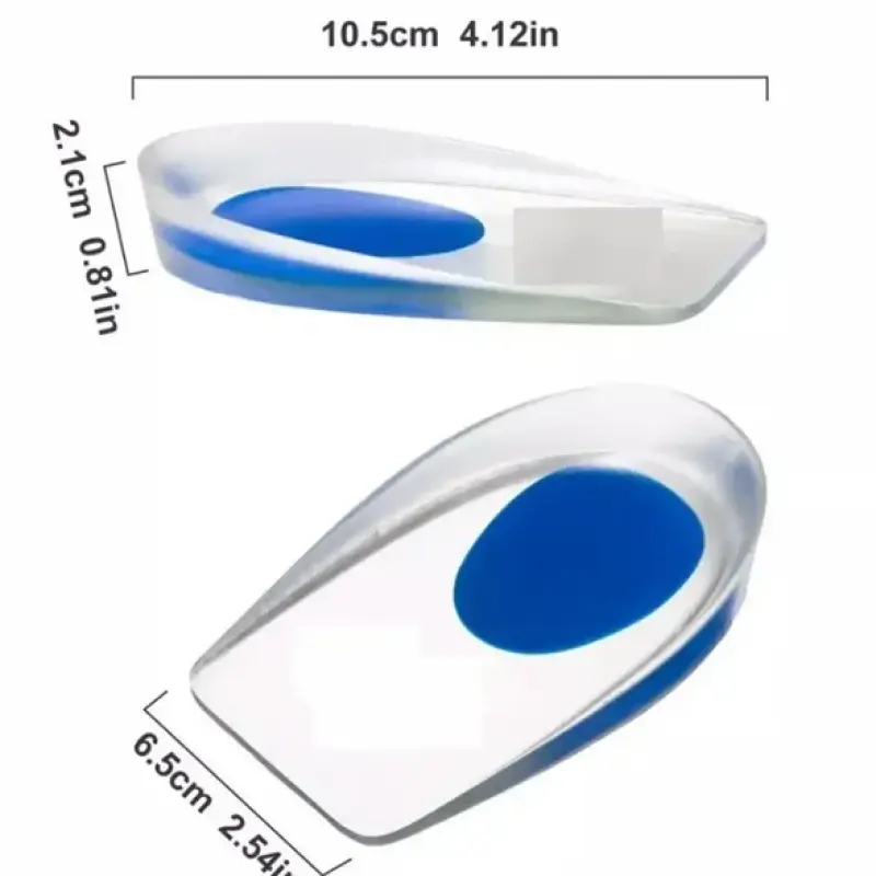 Palmilhas Gel Ortopédicas de Silicone para Fascite Plantar e Esporão de Calcâneo – Kit com 2