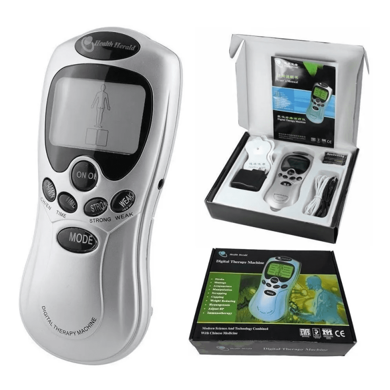 Aparelho Massagem Choque 4 Eletrodos Therapy Machine Massageador Muscular Tens e Fes