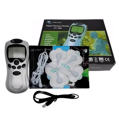 Aparelho Massagem Choque 4 Eletrodos Therapy Machine Massageador Muscular Tens e Fes