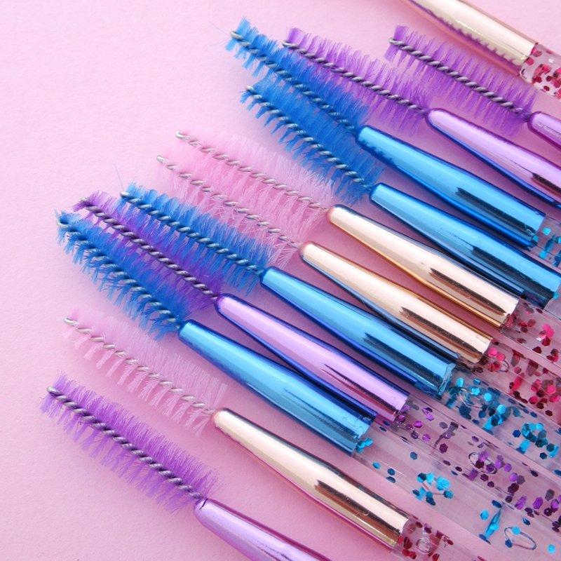Pincel 2 em 1 Chanfrado e Escova Para Sobrancelhas – Kit com 12