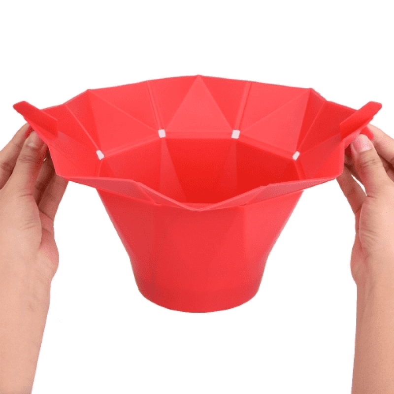 Pipoqueira Dobrável Vermelha de Silicone Para Microondas