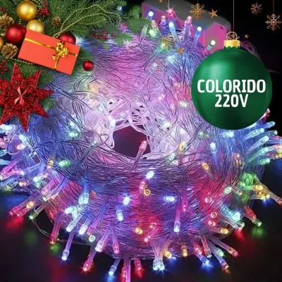 Pisca de Natal 100 Leds Colorido 9 Metros – 220V