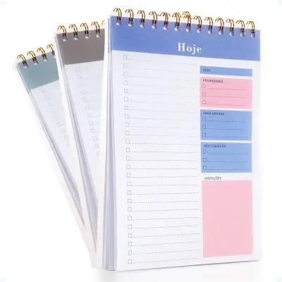 Planner Diáio Vertical Espiral com Checklist – 50 Folhas