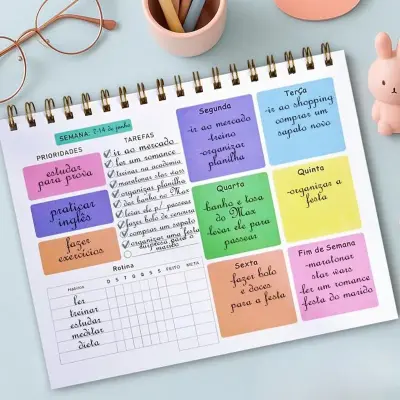 Planner Semanal Colorido – 50 Folhas