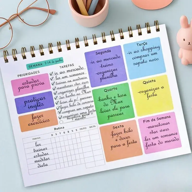 Planner Semanal Colorido – 50 Folhas