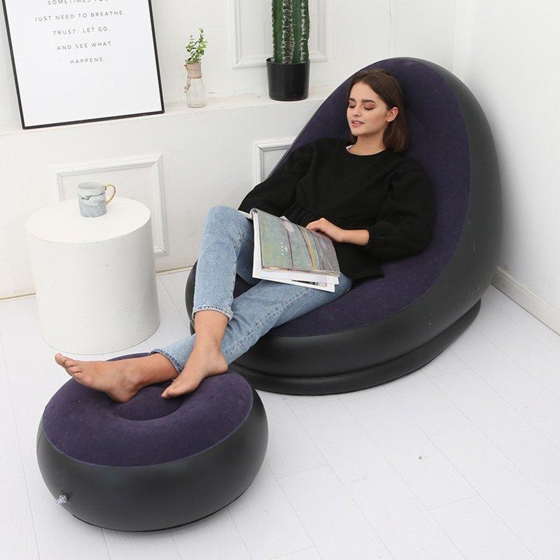 Poltrona Inflável Ultra Lounge Com Puff