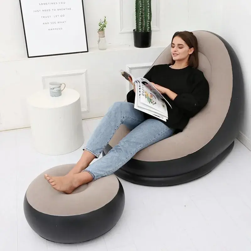 Poltrona Inflável Ultra Lounge Com Puff