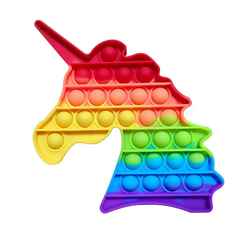 Pop It Fidget Brinquedo de Apertar Anti Stress Colorido Unicórnio