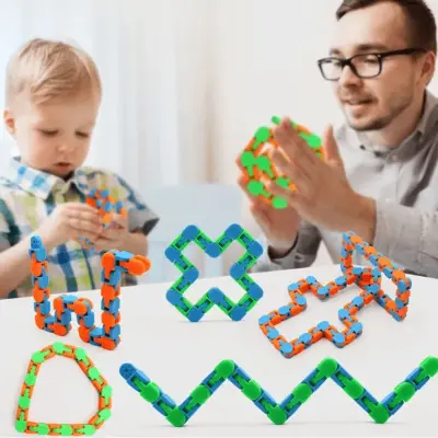 Pop It Fidget Brinquedo Wacky Tracks Snap Sensorial Cobra