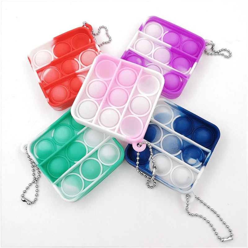 Pop It Fidget Chaveiro de Silicone de Apertar Anti Stress