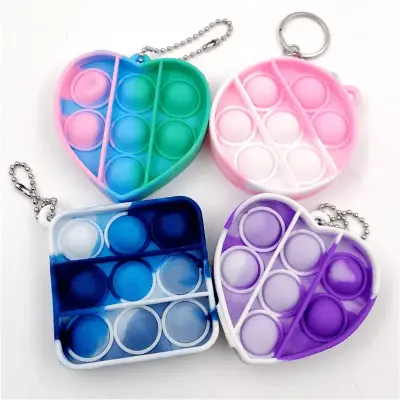 Pop It Fidget Chaveiro de Silicone de Apertar Anti Stress