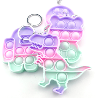 Pop It Fidget Chaveiro de Silicone de Apertar Colorido Anti Stress